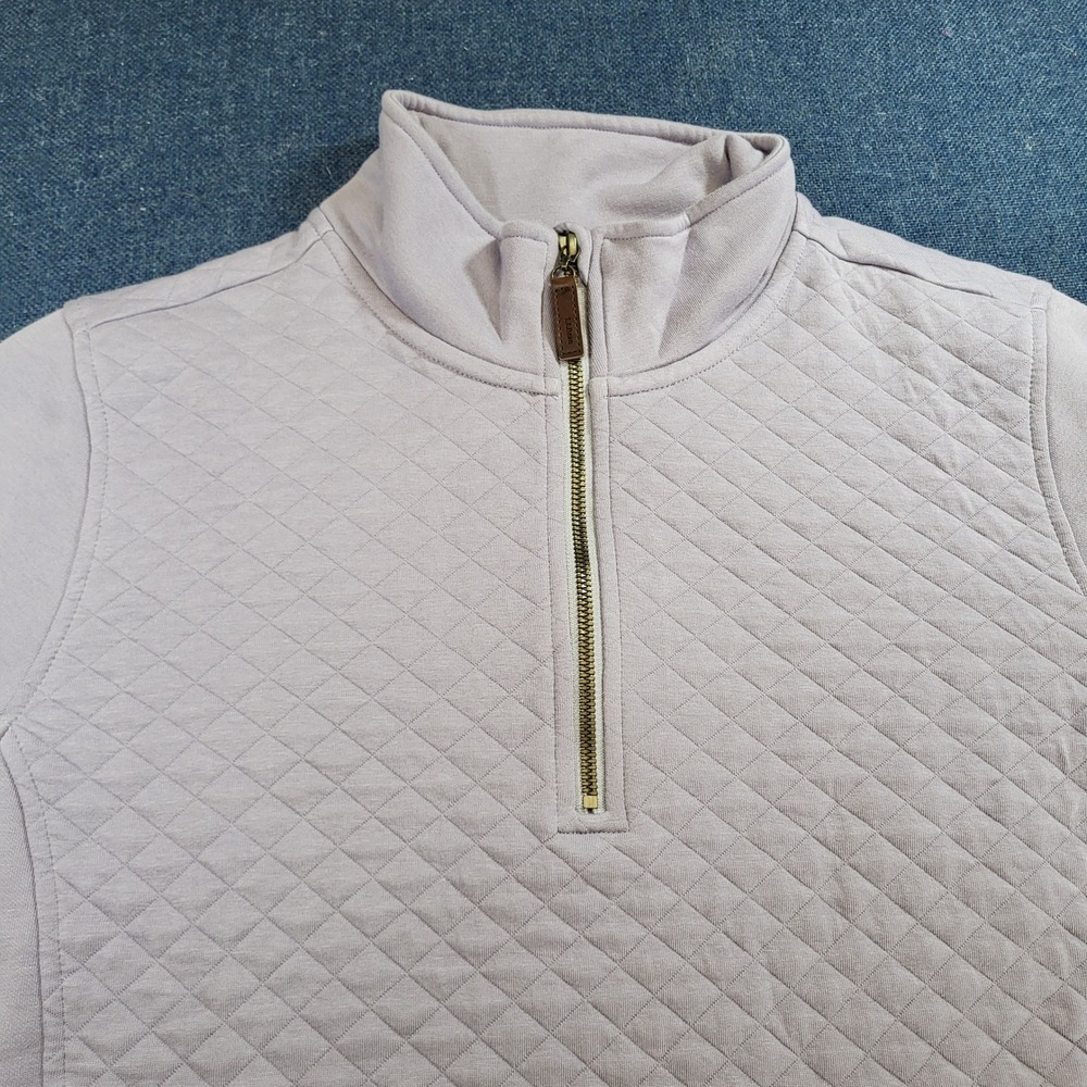 LL Bean Womens 1X Plus Quilted Quarter Zip Pullover Lavender Purple Pockets - Picture 6 of 12